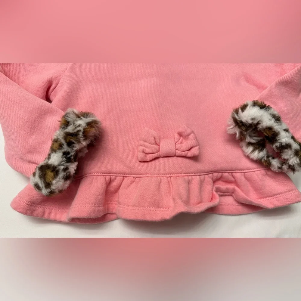 Gymboree Girls 2T-3T Pink Jacket with Animal Print Trim